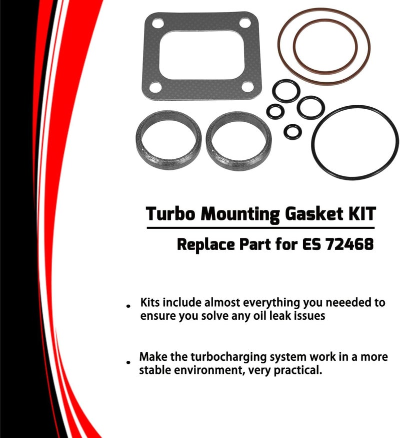 Bzsunway Yellow O-Ring Gaskets Kit & ES 72468 Turbo Mounting Gasket Set for 1994-2003 Ford 7.3L Powerstroke Diesel Turbo Pedestal - Image 3